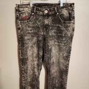 Cowgirl Tuff Acid Wash Iron Horse Jeans W:31 L: 31 (marked 33 L)